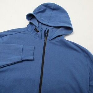 TomboyX Hoodie Sweatshirt Womens 2XL Blue Full Zip Drawstring Pockets Hooded